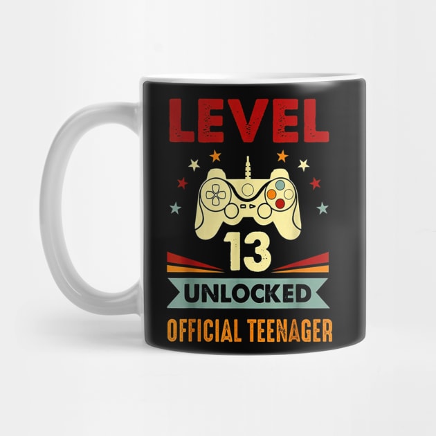 Official Teenager 13th Birthday T-Shirt Level 13 Unlocked by wilson